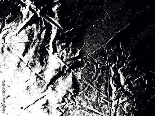 Vector concrete texture. Folded surface background for banner design, architecture flyer, poster template. Black textured effect. Сreased pattern. Urban stone backdrop. Monochrome industrial surface.