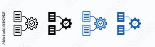 Normalization Icon Sheet Multiple Style Collection Isolated Vector