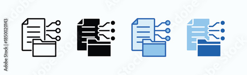 Data Transformation Icon Sheet Multiple Style Collection Isolated Vector
