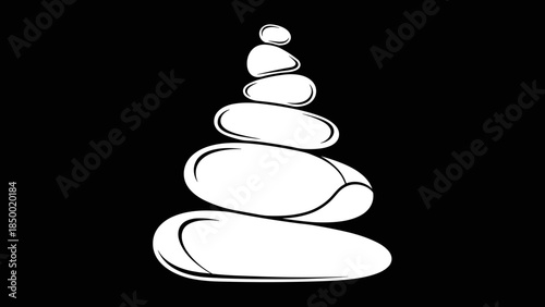 Stack of White Stones Illustration.