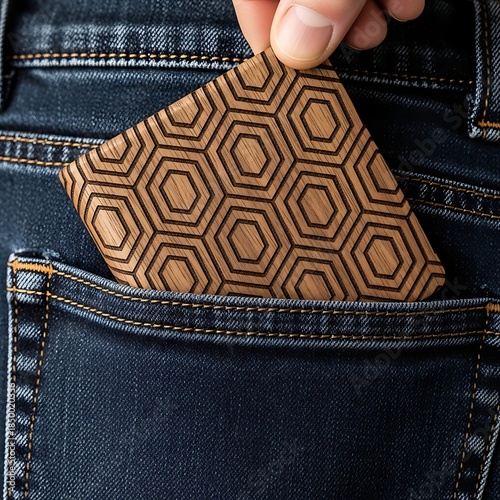 Polished Silver Stainless Steel Money Clip with Geometric Engraving - Slim Minimalist Cash & Card Holder - Luxury Engraved Metal Wallet Alternative