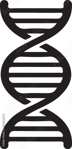 DNA Double Helix Silhouette Icon