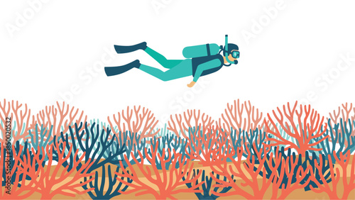 Diver exploring vibrant coral reefs underwater adventure