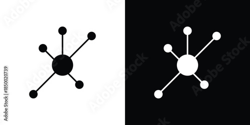 Network icon, silhouette pictogram. black icon set