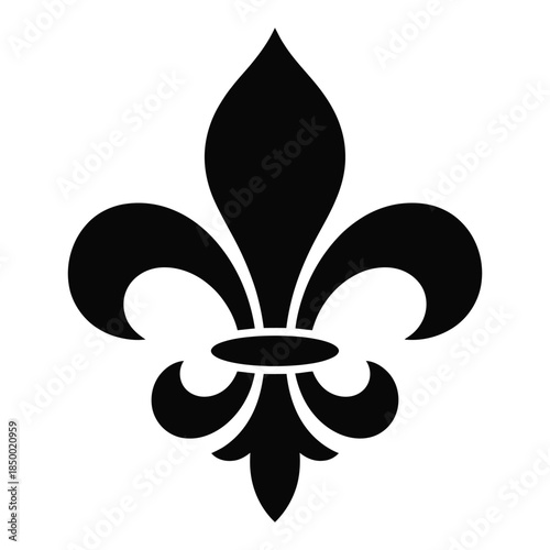 Elegant Fleur De Lis Symbol Ornament Isolated on Checkered Background Representing French Heritage Nobility and Classic Traditional Design Element