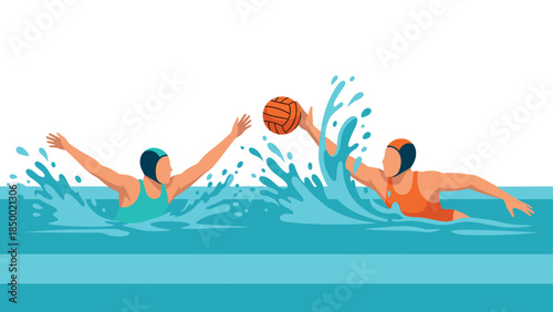 Water polo match: athletes compete with intensity in dynamic aquatic sport