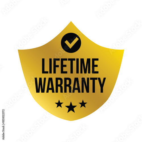 lifetime warranty sticker. guarantee sign and symbol.