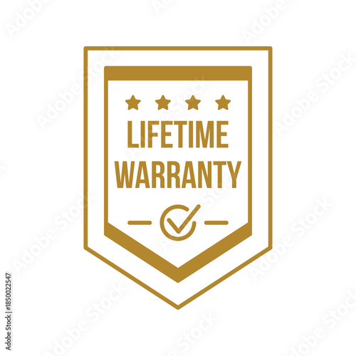 lifetime warranty sticker. guarantee sign and symbol.