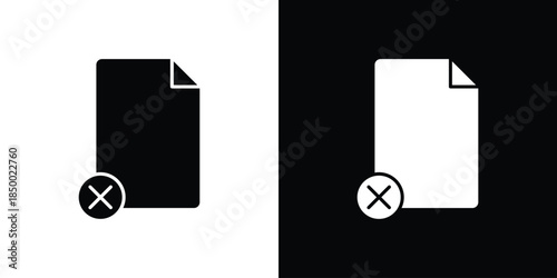 Remove file icon, silhouette pictogram. black icon set
