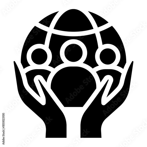 Collaboration, organization, trust, social, collaboration, people, dea sharing, crowdsourcing, knowledge exchange, brainstorming, partnerships, outline icon glyph, solid vector design illustrator	