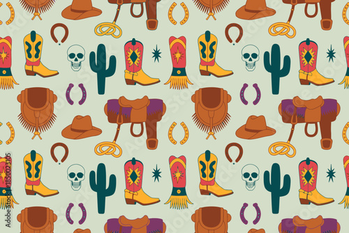 Western Cowboy Boot Pattern Design