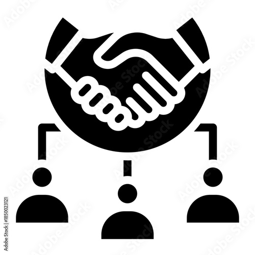 Collaboration, organization, trust, social, collaboration, people, dea sharing, crowdsourcing, knowledge exchange, brainstorming, partnerships, outline icon glyph, solid vector design illustrator	