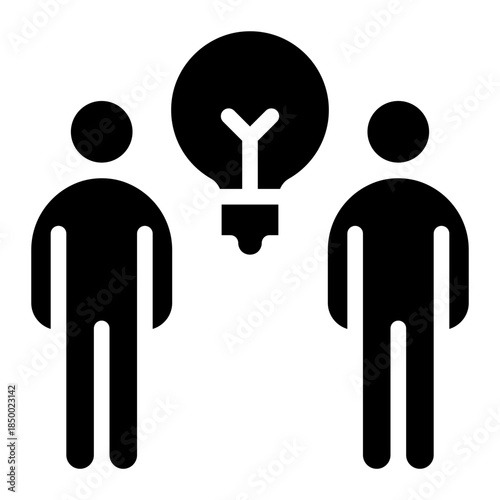 Collaboration, organization, trust, social, collaboration, people, dea sharing, crowdsourcing, knowledge exchange, brainstorming, partnerships, outline icon glyph, solid vector design illustrator	