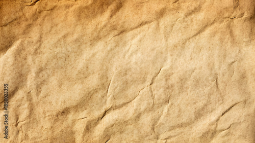 Crumpled recycle brown paper. Close up of brown crumpled paper texture background