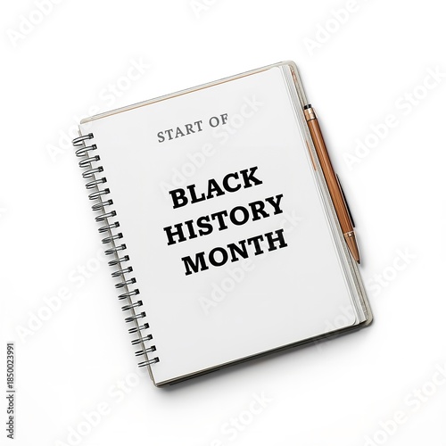 Wallpaper Mural Black History Month Notebook with Pen, Start of Celebration Torontodigital.ca