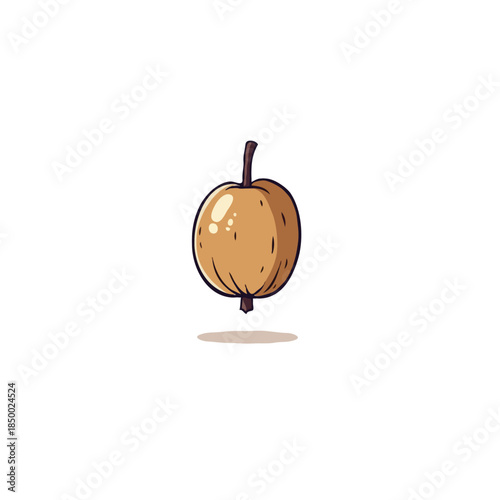 Stylized gooseberry illustration showcasing its unique spherical shape and diminutive stem