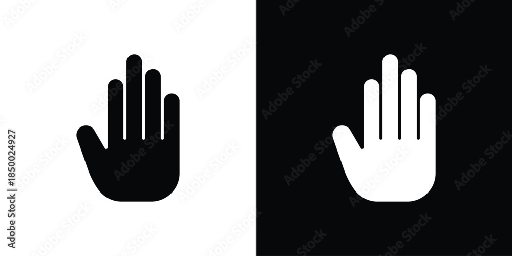 Obraz premium Stop icon, silhouette pictogram. black icon set