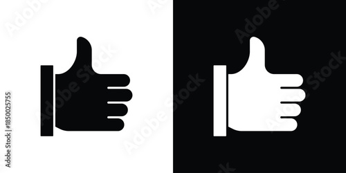 Thumb icon, silhouette pictogram. black icon set