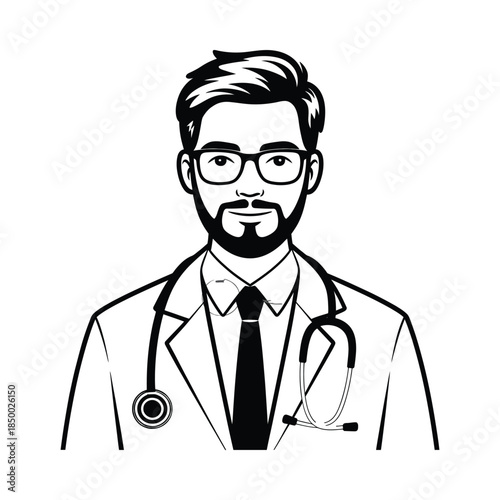 Doctor with stethoscope around his neck