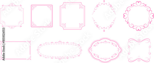 エレガントなフレームセット　ピンク