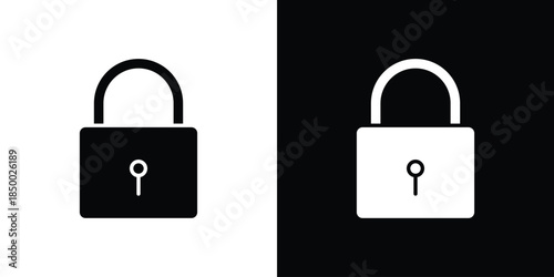 Unblocked icon, silhouette pictogram. black icon set