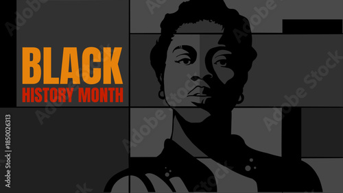 Black history month banner - Vector illustration
