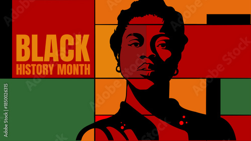 Black history month banner - Vector illustration
