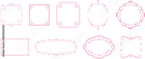 エレガントなフレームセット　ピンク