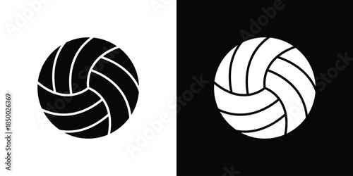 Volley ball icon, silhouette pictogram. black icon set