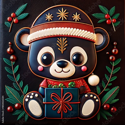 Christmas animal illustration