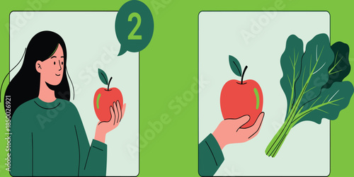 Healthy Lifestyle Guide WikiHow Style Vector Illustration