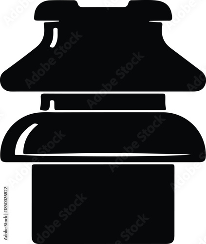 Silhouette electrical power line high voltage ceramic insulator Vector Illustration