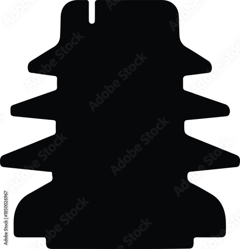 Silhouette high voltage electrical insulator component Vector Illustration