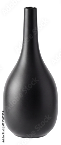 Sleek black ceramic decorative bottle for a modern minimalist living room.