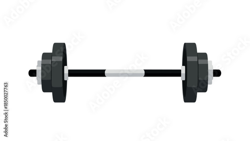 Simple flat dumbbell icon for fitness and gym design projects