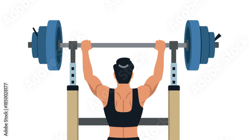Fitness enthusiast engaging in strength training with weightlifting equipment