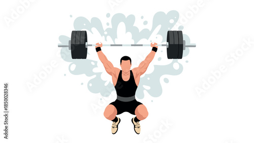 Weightlifting athlete in dynamic pose with splashes for fitness inspiration