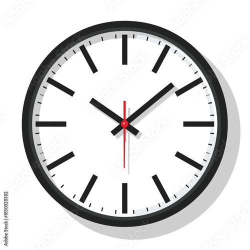 Modern Wall Clock Showing Time.