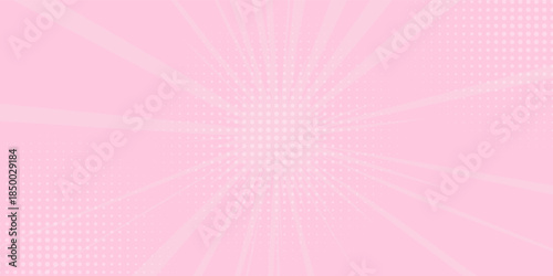 Abstract Pink rays background with halftone. Pop art comics book simple cartoon nice. good modern graphic  sunlight brush