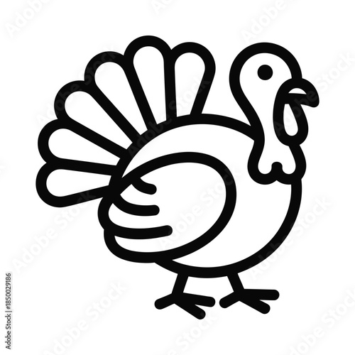 Simple line drawing of a turkey