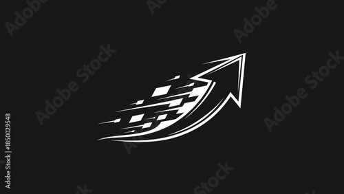 White Arrow Logo Design Element.