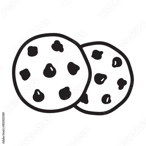 Chocolate Chip Cookies Illustration Isolated on Transparent Background