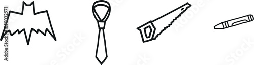 A set of four basic cutting tools for various applications