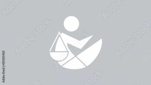 A person is sailing a boat under a full moon in a serene environment from a top-down viewpoint.