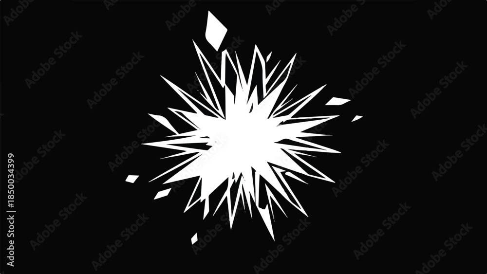 Fototapeta premium Explosion Effect Illustration on Black Background from Center Viewpoint