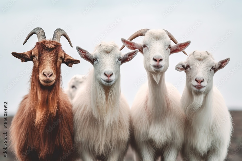 Fototapeta premium A herd of mountain goats