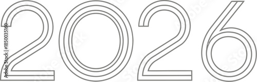 Minimalist outline design featuring the approaching year 2026 rendered in modern, sleek typography style