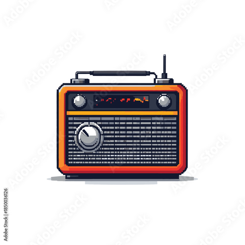 Vintage Portable Radio Receiver with Antenna and Dial.