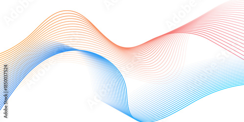 Abstract flowing wave lines. Design element for technology, science, modern concept.