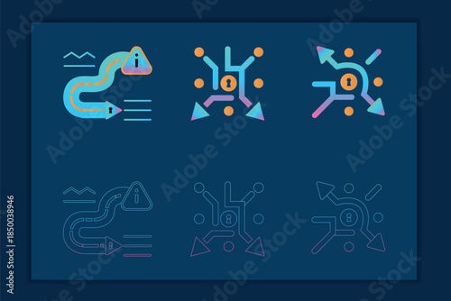 Futuristic SaaS Error and System Status Icons